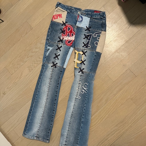 Pepe Jeans Denim - Pepe Jeans Multicolor Patchwork sporty lace up vintage rare